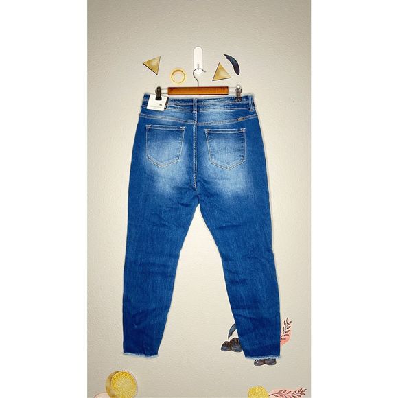 NWT Kancan High Rise Ankle Skinny Double Button Stretch Leilani Dark Wash Size X - Picture 2 of 7